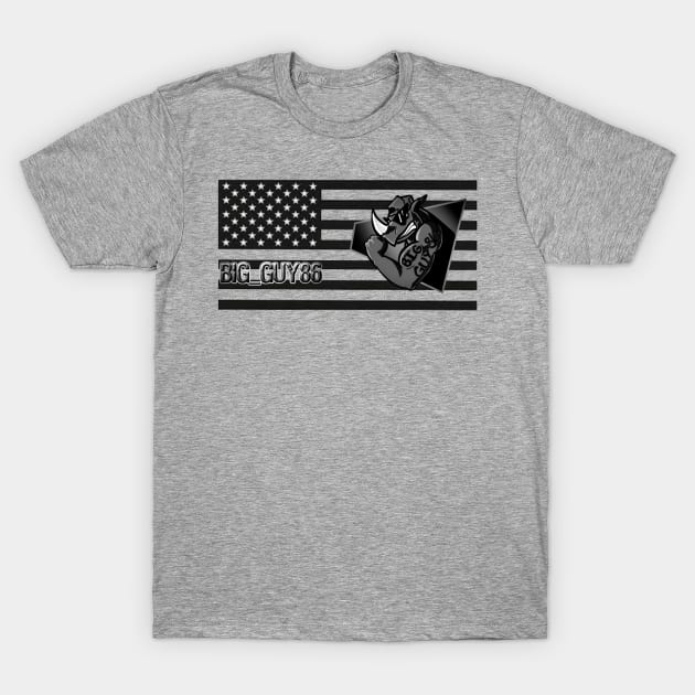 Black and white flag with logo T-Shirt by Big_guy86